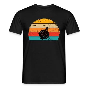 Onion Lover Retro Vegetables Vegan Gift idea - Männer T-Shirt - Schwarz - Vorne - AI Model Male 178 light (178cm)