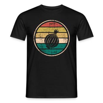 Onion Lover Retro Vegetables Vegan Gift idea - Männer T-Shirt - Schwarz - Vorne - AI Model Male 178 light (178cm)