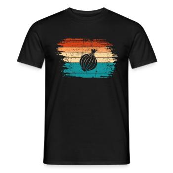 Onion Lover Retro Vegetables Vegan Gift idea - Männer T-Shirt - Schwarz - Vorne - AI Model Male 178 light (178cm)