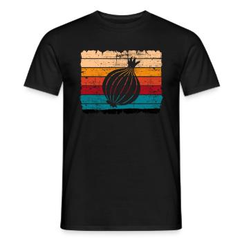 Onion Lover Retro Vegetables Vegan Gift idea - Männer T-Shirt - Schwarz - Vorne - AI Model Male 178 light (178cm)