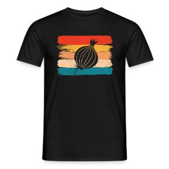 Onion Lover Retro Vegetables Vegan Gift idea - Männer T-Shirt - Schwarz - Vorne - AI Model Male 178 light (178cm)