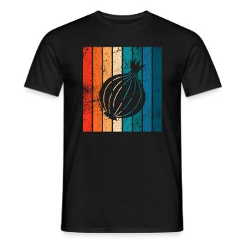 Onion Lover Retro Vegetables Vegan Gift idea - Männer T-Shirt - Schwarz - Vorne - AI Model Male 178 light (178cm)