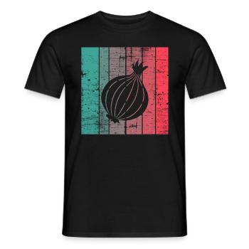 Onion Lover Retro Vegetables Vegan Gift idea - Männer T-Shirt - Schwarz - Vorne - AI Model Male 178 light (178cm)