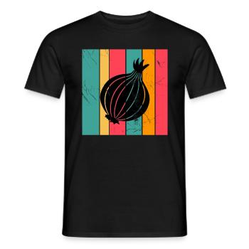 Onion Lover Retro Vegetables Vegan Gift idea - Männer T-Shirt - Schwarz - Vorne - AI Model Male 178 light (178cm)