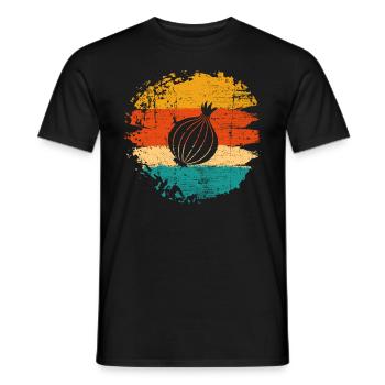 Onion Lover Retro Vegetables Vegan Gift idea - Männer T-Shirt - Schwarz - Vorne - AI Model Male 178 light (178cm)