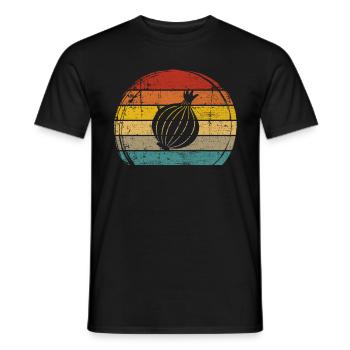 Onion Lover Retro Vegetables Vegan Gift idea - Männer T-Shirt - Schwarz - Vorne - AI Model Male 178 light (178cm)