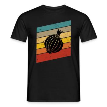 Onion Lover Retro Vegetables Vegan Gift idea - Männer T-Shirt - Schwarz - Vorne - AI Model Male 178 light (178cm)