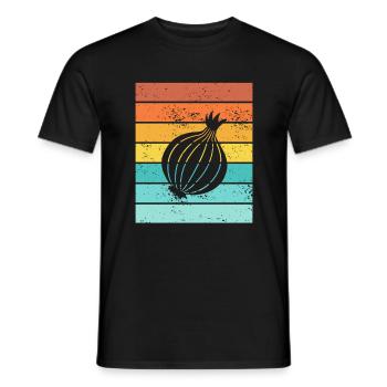 Onion Lover Retro Vegetables Vegan Gift idea - Männer T-Shirt - Schwarz - Vorne - AI Model Male 178 light (178cm)