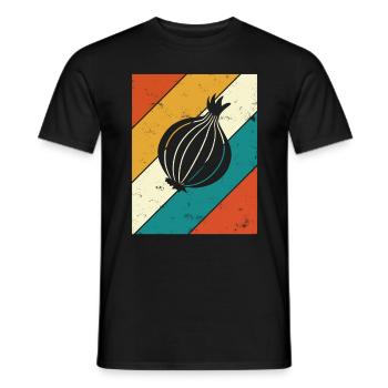 Onion Lover Retro Vegetables Vegan Gift idea - Männer T-Shirt - Schwarz - Vorne - AI Model Male 178 light (178cm)