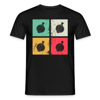 Onion Lover Retro Vegetables Vegan Gift idea - Männer T-Shirt - Schwarz - Vorne - AI Model Male 178 light (178cm)