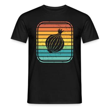 Onion Lover Retro Vegetables Vegan Gift idea - Männer T-Shirt - Schwarz - Vorne - AI Model Male 178 light (178cm)