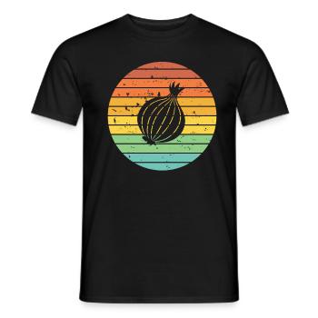 Onion Lover Retro Vegetables Vegan Gift idea - Männer T-Shirt - Schwarz - Vorne - AI Model Male 178 light (178cm)