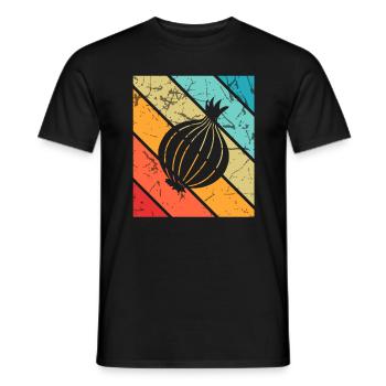 Onion Lover Retro Vegetables Vegan Gift idea - Männer T-Shirt - Schwarz - Vorne - AI Model Male 178 light (178cm)