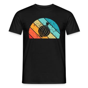 Onion Lover Retro Vegetables Vegan Gift idea - Männer T-Shirt - Schwarz - Vorne - AI Model Male 178 light (178cm)