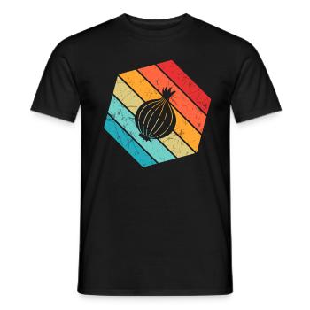 Onion Lover Retro Vegetables Vegan Gift idea - Männer T-Shirt - Schwarz - Vorne - AI Model Male 178 light (178cm)