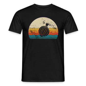 Onion Lover Retro Vegetables Vegan Gift idea - Männer T-Shirt - Schwarz - Vorne - AI Model Male 178 light (178cm)