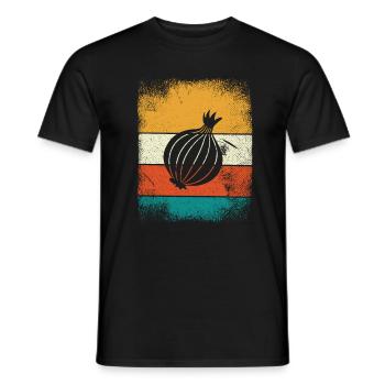 Onion Lover Retro Vegetables Vegan Gift idea - Männer T-Shirt - Schwarz - Vorne - AI Model Male 178 light (178cm)