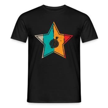 Onion Lover Retro Vegetables Vegan Gift idea - Männer T-Shirt - Schwarz - Vorne - AI Model Male 178 light (178cm)