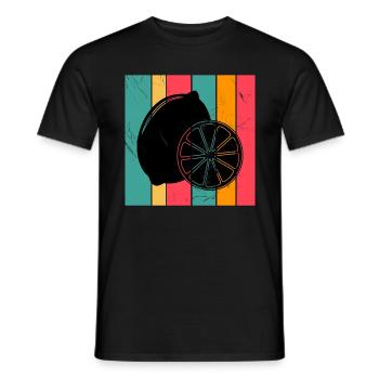 Lemon Fruit Lover Retro Lemonade Gift idea - Männer T-Shirt - Schwarz - Vorne - AI Model Male 178 light (178cm)