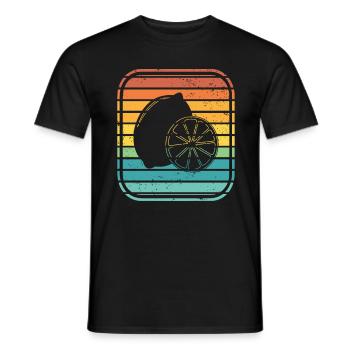 Lemon Fruit Lover Retro Lemonade Gift idea - Men's T-Shirt - black - Front - AI Model Male 178 light (178cm)