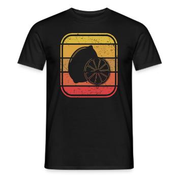 Lemon Fruit Lover Retro Lemonade Gift idea - Men's T-Shirt - black - Front - AI Model Male 178 light (178cm)