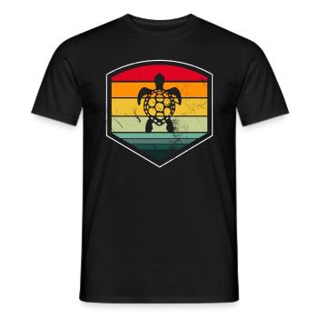Turtle Retro Animal Sea Reptile Gift idea - Men's T-Shirt - black - Front - AI Model Male 178 light (178cm)
