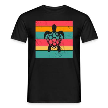 Turtle Retro Animal Sea Reptile Gift idea - Men's T-Shirt - black - Front - AI Model Male 178 light (178cm)