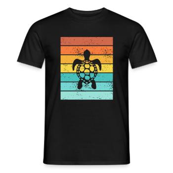 Turtle Retro Animal Sea Reptile Gift idea - Men's T-Shirt - black - Front - AI Model Male 178 light (178cm)