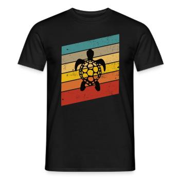 Turtle Retro Animal Sea Reptile Gift idea - Men's T-Shirt - black - Front - AI Model Male 178 light (178cm)