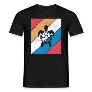 Turtle Retro Animal Sea Reptile Gift idea - Men's T-Shirt - black - Front - AI Model Male 178 light (178cm)