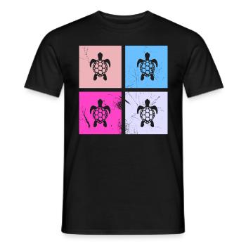 Turtle Retro Animal Sea Reptile Gift idea - Men's T-Shirt - black - Front - AI Model Male 178 light (178cm)