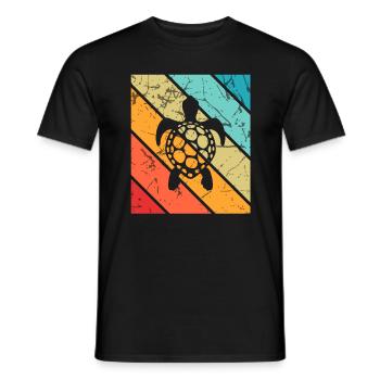 Turtle Retro Animal Sea Reptile Gift idea - Men's T-Shirt - black - Front - AI Model Male 178 light (178cm)