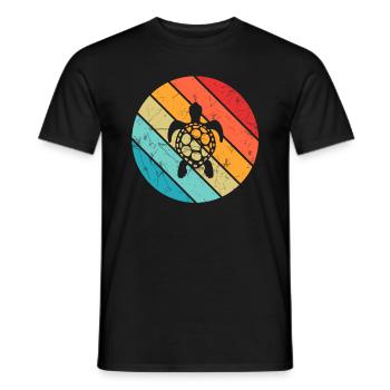Turtle Retro Animal Sea Reptile Gift idea - Men's T-Shirt - black - Front - AI Model Male 178 light (178cm)