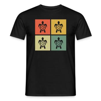 Turtle Retro Animal Sea Reptile Gift idea - Men's T-Shirt - black - Front - AI Model Male 178 light (178cm)
