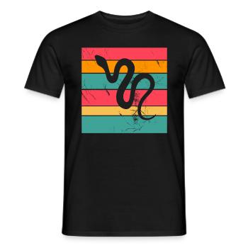 Snake Retro Reptile Python Gift idea - Männer T-Shirt - Schwarz - Vorne - AI Model Male 178 light (178cm)