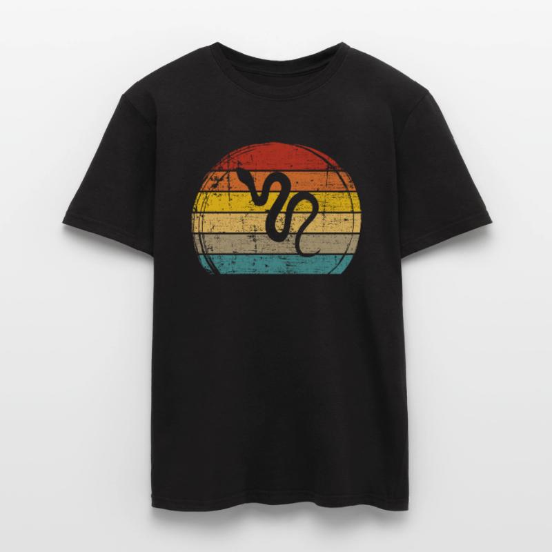 Snake Retro Reptile Python Gift idea Männer T-Shirt