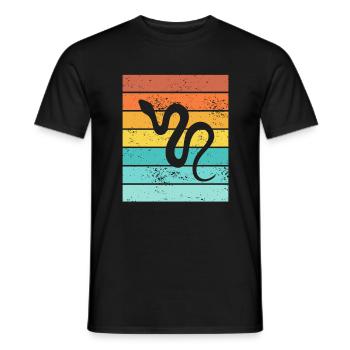 Snake Retro Reptile Python Idée cadeau - T-shirt homme - noir - Devant - AI Model Male 178 light (178cm)