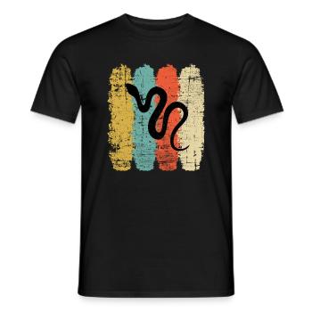 Snake Retro Reptile Python Idée cadeau - T-shirt homme - noir - Devant - AI Model Male 178 light (178cm)