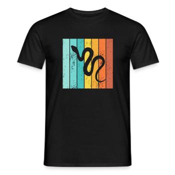Snake Retro Reptile Python Gift idea - Männer T-Shirt - Schwarz - Vorne - AI Model Male 178 light (178cm)