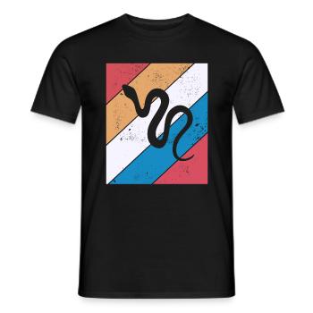 Snake Retro Reptile Python Idée cadeau - T-shirt homme - noir - Devant - AI Model Male 178 light (178cm)