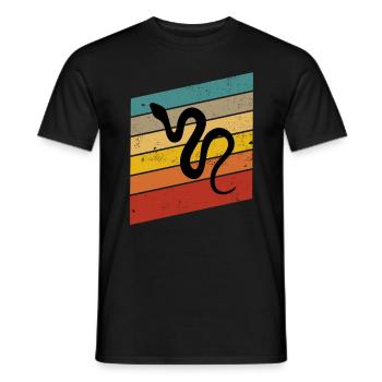 Snake Retro Reptile Python Gift idea - Männer T-Shirt - Schwarz - Vorne - AI Model Male 178 light (178cm)