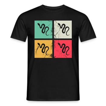 Snake Retro Reptile Python Gift idea - Männer T-Shirt - Schwarz - Vorne - AI Model Male 178 light (178cm)