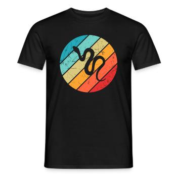Snake Retro Reptile Python Gift idea - Männer T-Shirt - Schwarz - Vorne - AI Model Male 178 light (178cm)