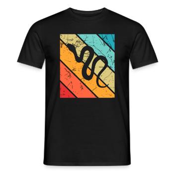 Snake Retro Reptile Python Idée cadeau - T-shirt homme - noir - Devant - AI Model Male 178 light (178cm)