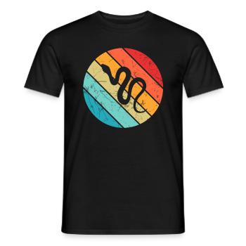 Snake Retro Reptile Python Idée cadeau - T-shirt homme - noir - Devant - AI Model Male 178 light (178cm)
