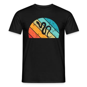 Snake Retro Reptile Python Gift idea - Männer T-Shirt - Schwarz - Vorne - AI Model Male 178 light (178cm)
