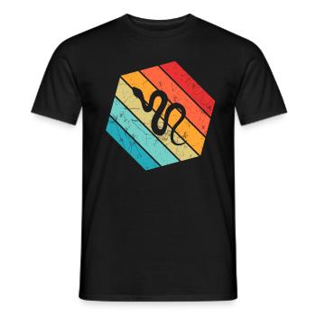 Snake Retro Reptile Python Gift idea - Männer T-Shirt - Schwarz - Vorne - AI Model Male 178 light (178cm)