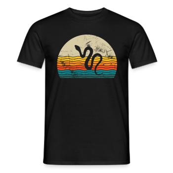 Snake Retro Reptile Python Gift idea - Männer T-Shirt - Schwarz - Vorne - AI Model Male 178 light (178cm)