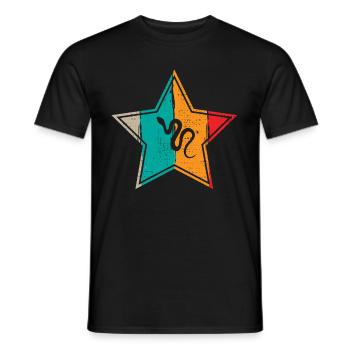 Snake Retro Reptile Python Gift idea - Männer T-Shirt - Schwarz - Vorne - AI Model Male 178 light (178cm)