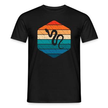 Snake Retro Reptile Python Gift idea - Männer T-Shirt - Schwarz - Vorne - AI Model Male 178 light (178cm)